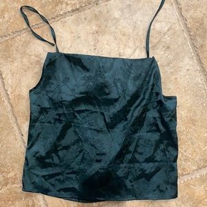 Silky and fun emerald green halter tie-top